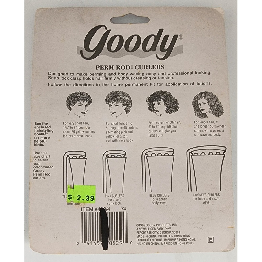 Goody Perm Rod Curlers Large Blue 30ct Lot 1995 Vintage New 430/4 Body Wave - Picture 4 of 4